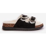 Boto Women's Slippers With Buckles And Fur Black Ezilena | shoptok.hr