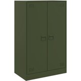 vidaXL Komoda olivno zelena 67x39x107 cm jeklo | Shoptok.si