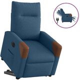 vidaXL Električni naslanjač s funkcijo vstajanja modro blago | Shoptok.si