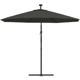  Previsni senčnik LED luči in kovinski drog 300 cm antracit, (20611083) | Shoptok.si