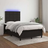  Box spring s madracem LED crni 120 x 200 cm od tkanine Cijene