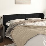  Uzglavlje s ušima crno 163x23x78/88 cm baršunasto | shoptok.hr