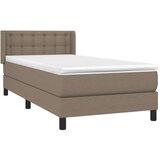  Krevet s oprugama i madracem smeđesivi 90x200 cm od tkanine | shoptok.hr