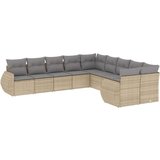  10-dijelni set vrtnih sofa s jastucima bež od poliratana | shoptok.hr