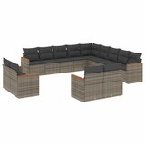  The Living Store Vrtna sedežna garnitura 13-delna z blazinami siv poli ratan - Vrtna Sedežna Garniture, (21451043) | Shoptok.si