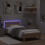  Okvir za krevet s uzglavljem i LED svjetlima boja hrasta sonome | shoptok.hr