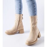 Gemre Beige eco-suede block heel ankle boots Agordino Cijene