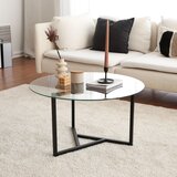  Tri O sehpa / şeffaf temperli cam S402 TransparentBlack Coffee Table | ePonuda.com