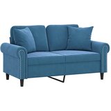  Dvosjed s ukrasnim jastucima plavi 120 cm baršunasti Plava | Shoptok.si