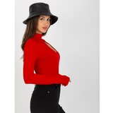 Fashion Hunters A red cotton blouse with a basic turtleneck Cene