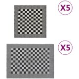  Set ručnika od 10 komada crno-bijeli pamučni | shoptok.hr