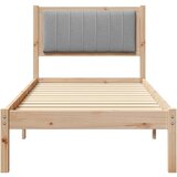 vidaXL Posteljni okvir z oblazinjenim vzglavjem Svetlo siva | Shoptok.si