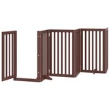 vidaXL Ograda za pse z vrati zložljiva 6panelov rjava 300cm topolovina | Shoptok.si