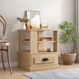 vidaXL Stranska mizica sonoma hrast 50x50x60 cm inženirski les | Shoptok.si