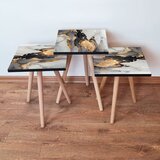 Hanah home 3Shp83 - Black BlackWhiteGold Nesting Table (3 Pieces) | ePonuda.com