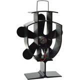 vidaXL Ventilator za kamin na toploto s 5 krili črn, (21222573) | Shoptok.si