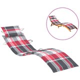 vidaXL Blazina za ležalnik rdeč karo vzorec 186x58x3 cm | Shoptok.si