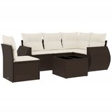 6-dijelni set vrtnih sofa od poliratana s jastucima smeđi | shoptok.hr