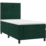  box spring s madracem LED tamnozeleni 90x190 cm baršun | shoptok.hr