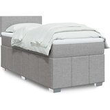 vidaXL Box spring postelja z vzmetnico svetlo siva 90x190 cm blago | Shoptok.si