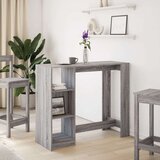 vidaXL Barska miza s policami siva sonoma 124x46x103,5 cm inž. les | Shoptok.si