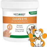 Vets Best clean Eye Round Pads 100 kom, Vlažni Tupferi Za Higijenu Oko Očiju | ePonuda.com