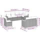  8-dijelni set vrtnih sofa od poliratana s jastucima sivi | shoptok.hr