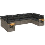  The Living Store Vrtna sedežna garnitura 10-delna z blazinami siv poli ratan - Vrtna Sedežna Garniture, (21443374) | Shoptok.si