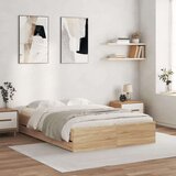 vidaXL Posteljni okvir s predali sonoma hrast 120x190cm inženirski les | Shoptok.si