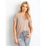 BASIC Feel Good T-shirt-RV-TS-4838.09P-dark beige | Shoptok.si