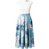Swing Koktejl obleka turkizna / dimno modra / bela | Shoptok.si