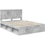  Krevetna konstrukcija Beton 140 x 190 cm Čvrsto borovo drvo | shoptok.hr