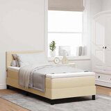  Postelja boxspring z vzmetnico krema 80 x 200 cm blago, (5000022994) Cene