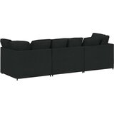  Modularna sofa s jastucima, tkanina, crna | Shoptok.si