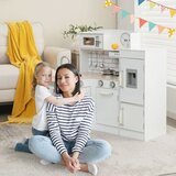 Notranja igrala > Igrače in hobi > Igralnica Igralna kuhinja z ločenim hladilnikom in zvočnimi ter igralnimi dodatki, bela | Shoptok.si