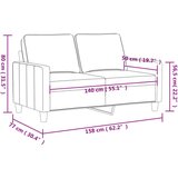  Kavč dvosed krem 140 cm žamet | Shoptok.si