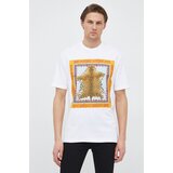 Just Cavalli Bombažna kratka majica bela barva | Shoptok.si
