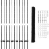 vidaXL stupovi ograde 22 kom U-kanal siva 140 cm čelik | shoptok.hr