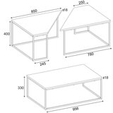 Marckeric Stolići za kavu u setu 3 kom s pločom stola u dekoru hrasta 70x110 cm Titan – | shoptok.hr