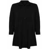 Trendyol Curve Black Large Size Cotton Woven Shirt cene