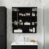  Kupaonski ormar s ogledalom Crni hrast 60 x 14.5 x 70 cm | shoptok.hr