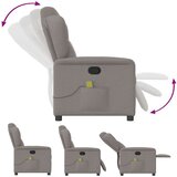 vidaXL Masažni naslanjač taupe blago | Shoptok.si