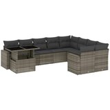 vidaXL Vrtna sedežna garnitura 10-delna z blazinami siv poli ratan, (21213635) | Shoptok.si