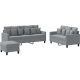 3-dijelni set sofa s jastucima svjetlosivi od tkanine | shoptok.hr