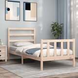 vidaXL Posteljni okvir z vzglavjem 90x200 cm trden les Cene
