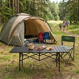 Multi Garden sklopivi kamping stol 120 × 55 cm s torbom za nošenje, crni | shoptok.hr