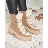 Resti Beige women's insulated trapper boots with sheepskin Lery Walk | ePonuda.com