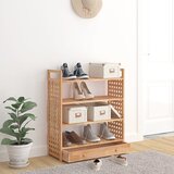  Stalak za cipele s ladicom 70x27x81 cm od masivnog drva oraha | shoptok.hr