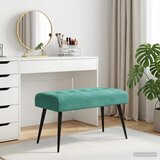  Klupa s gumbastim tkanjem Tirkizna 80 x 40 x 46 cm Baršun | shoptok.hr