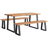  3-dijelni blagovaonski set sa živim rubom masivno drvo bagrema | shoptok.hr
